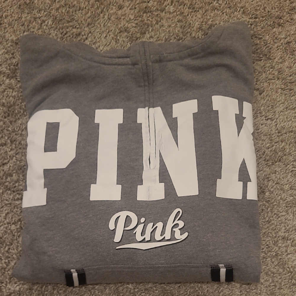 PINK Victoria's Secret Gray and White Sweater